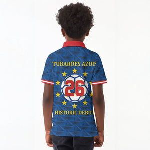 Cabo Verde Tubaroes Azuis Historic Debut 2026 Kid Polo Shirt Cape Verde Past and Present Flag Motif