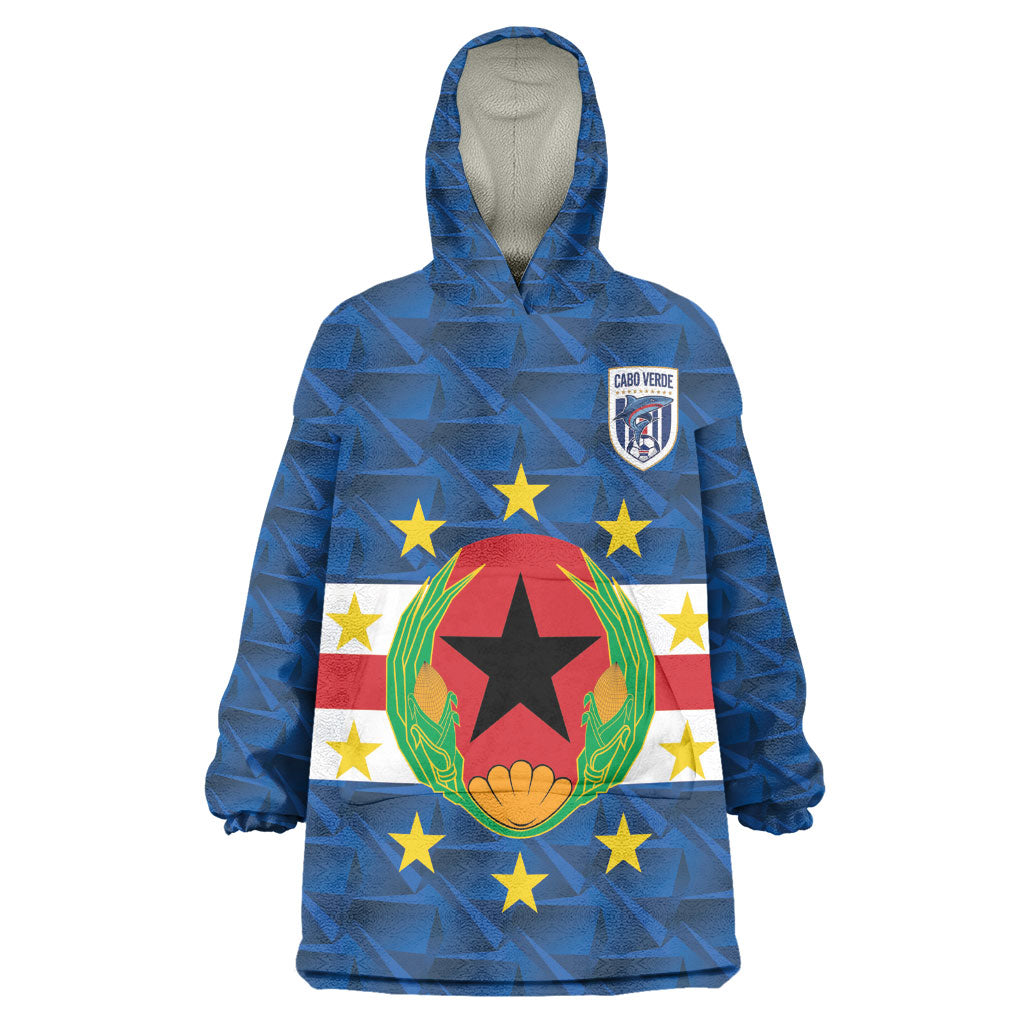 Cabo Verde Tubaroes Azuis Historic Debut 2026 Kid Wearable Blanket Hoodie Cape Verde Past and Present Flag Motif