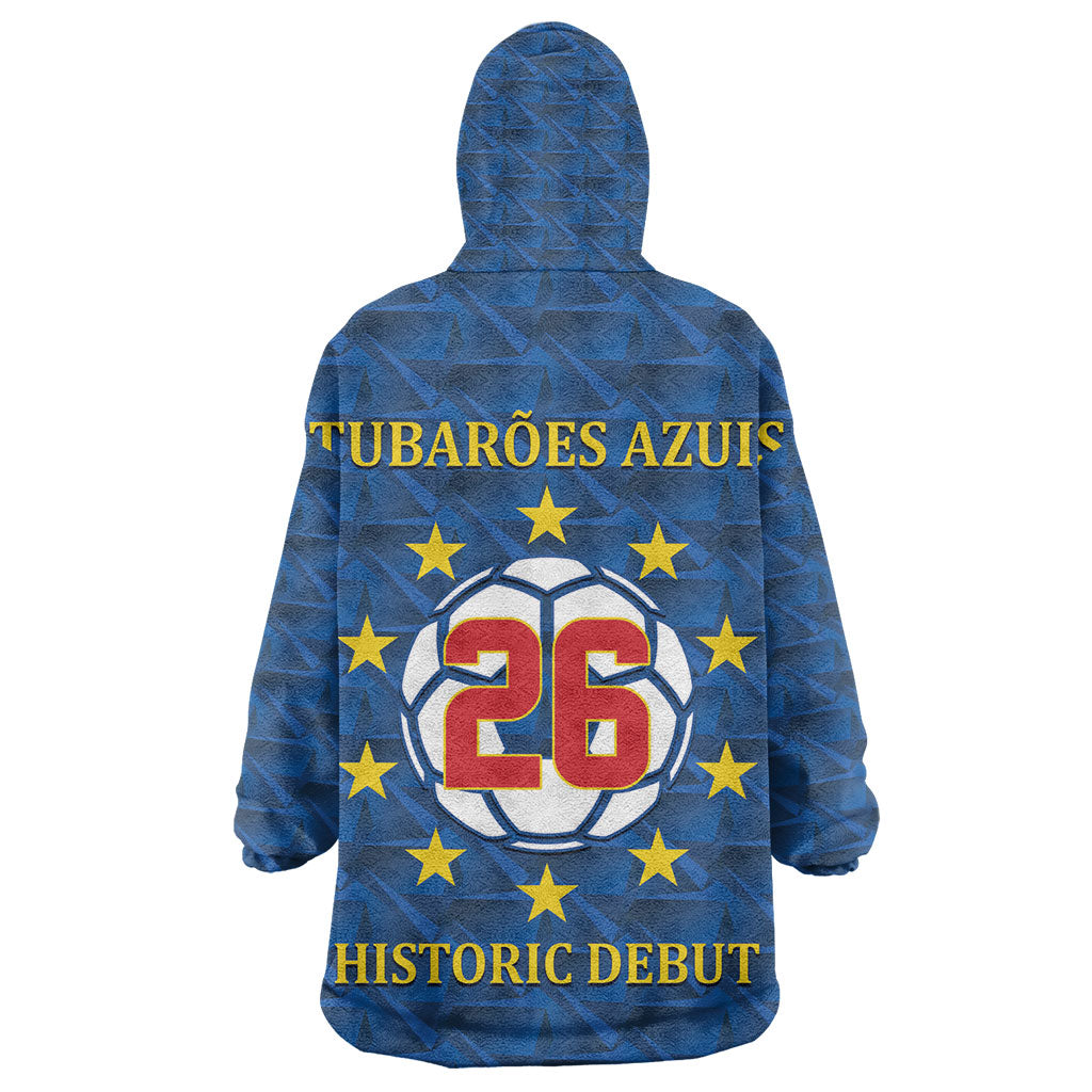 Cabo Verde Tubaroes Azuis Historic Debut 2026 Kid Wearable Blanket Hoodie Cape Verde Past and Present Flag Motif
