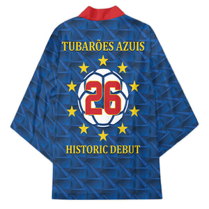Cabo Verde Tubaroes Azuis Historic Debut 2026 Kimono Cape Verde Past and Present Flag Motif