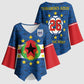 Cabo Verde Tubaroes Azuis Historic Debut 2026 Kimono Sleeve Blouse Cape Verde Past and Present Flag Motif