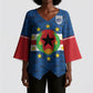 Cabo Verde Tubaroes Azuis Historic Debut 2026 Kimono Sleeve Blouse Cape Verde Past and Present Flag Motif