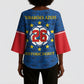 Cabo Verde Tubaroes Azuis Historic Debut 2026 Kimono Sleeve Blouse Cape Verde Past and Present Flag Motif
