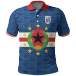 Cabo Verde Tubaroes Azuis Historic Debut 2026 Polo Shirt Cape Verde Past and Present Flag Motif
