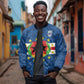 Cabo Verde Tubaroes Azuis Historic Debut 2026 Sleeve Zip Bomber Jacket Cape Verde Past and Present Flag Motif