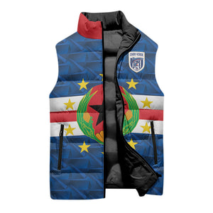 Cabo Verde Tubaroes Azuis Historic Debut 2026 Sleeveless Puffer Jacket Cape Verde Past and Present Flag Motif