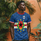 Cabo Verde Tubaroes Azuis Historic Debut 2026 T shirt Cape Verde Past and Present Flag Motif