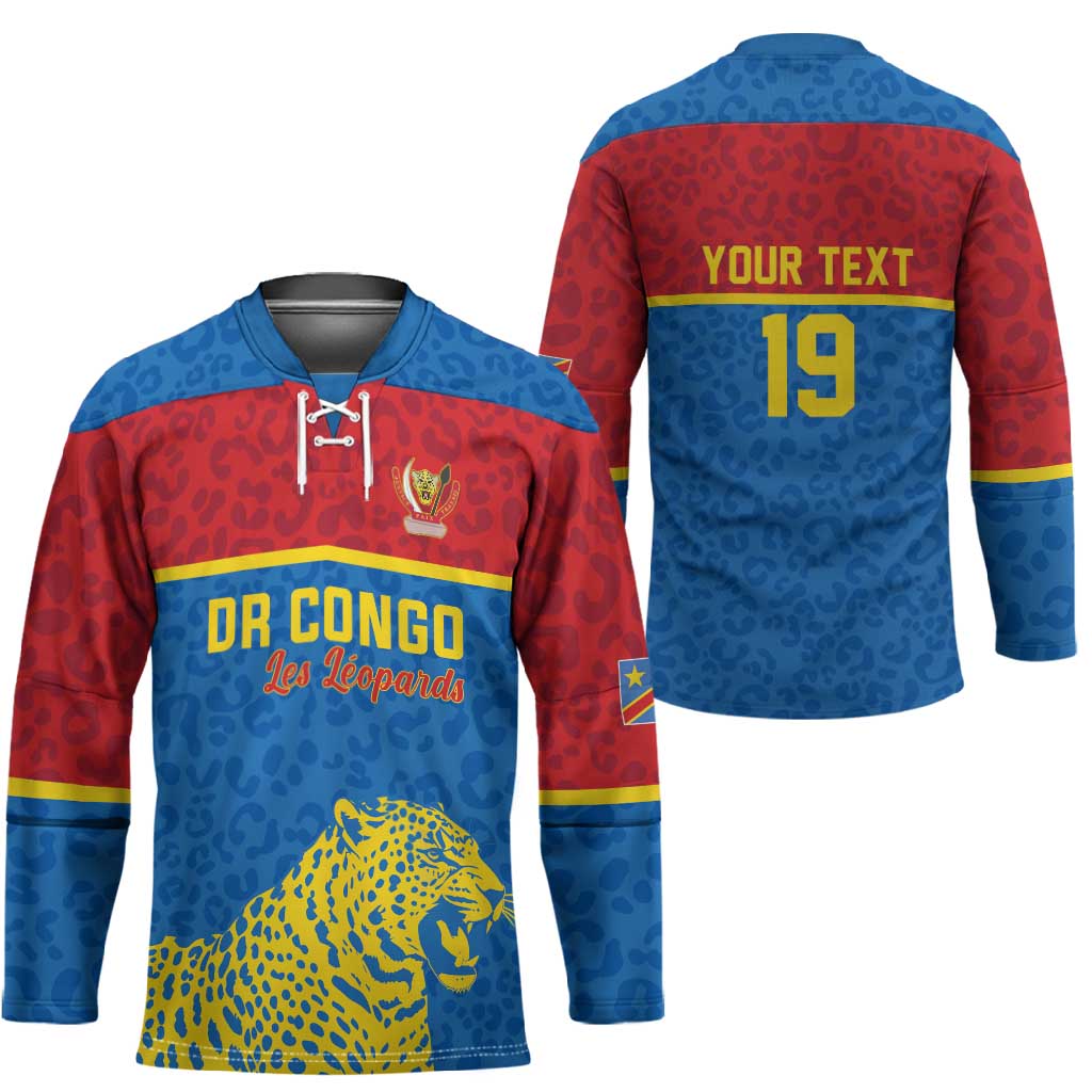 Custom World Football 2026 DR Congo Hockey Jersey Roar of Les Leopards