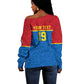 Custom World Football 2026 DR Congo Off Shoulder Sweater Roar of Les Leopards