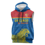Custom World Football 2026 DR Congo Sleeveless Hoodie Roar of Les Leopards