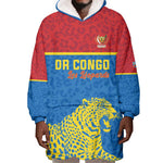 Custom World Football 2026 DR Congo Wearable Blanket Hoodie Roar of Les Leopards