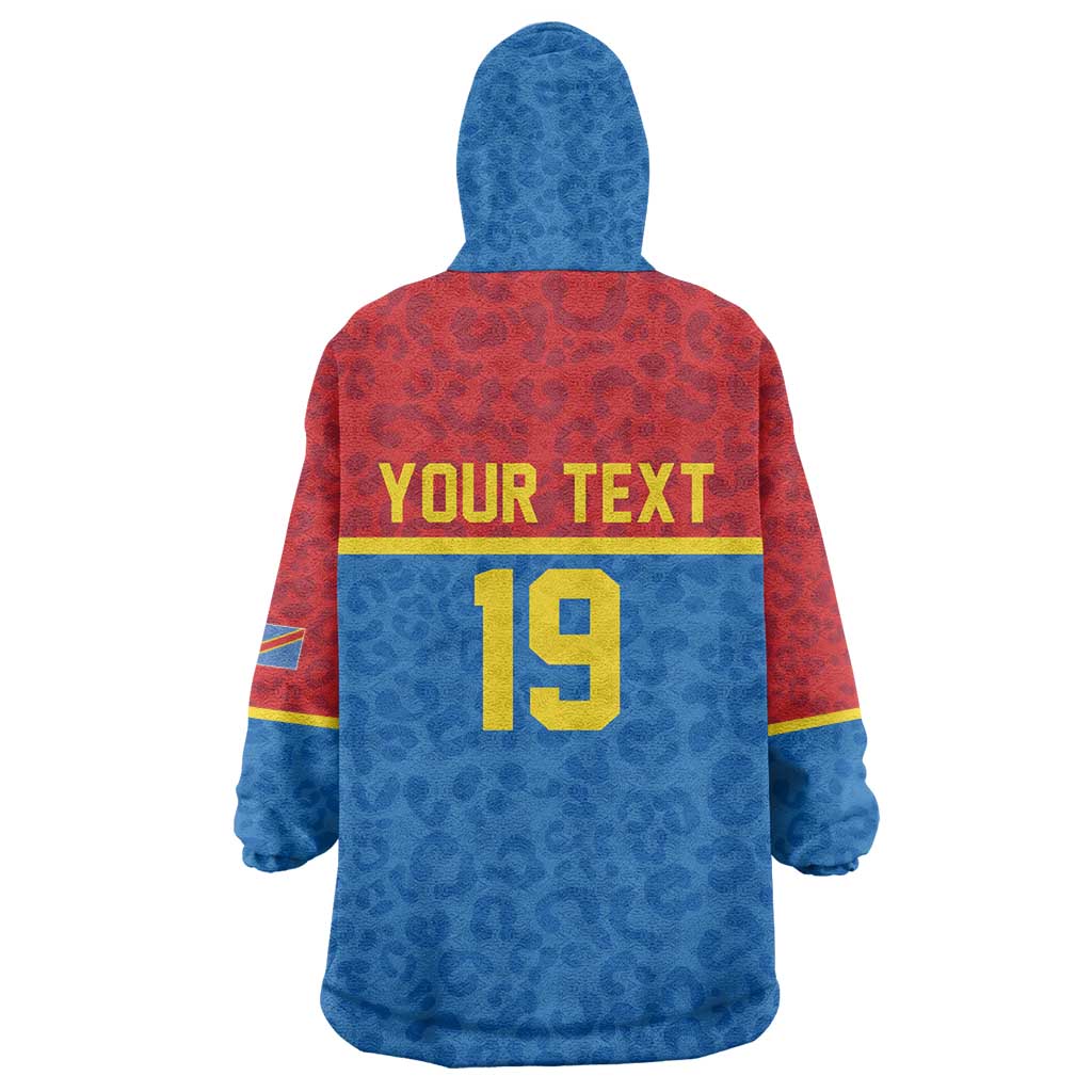 Custom World Football 2026 DR Congo Wearable Blanket Hoodie Roar of Les Leopards