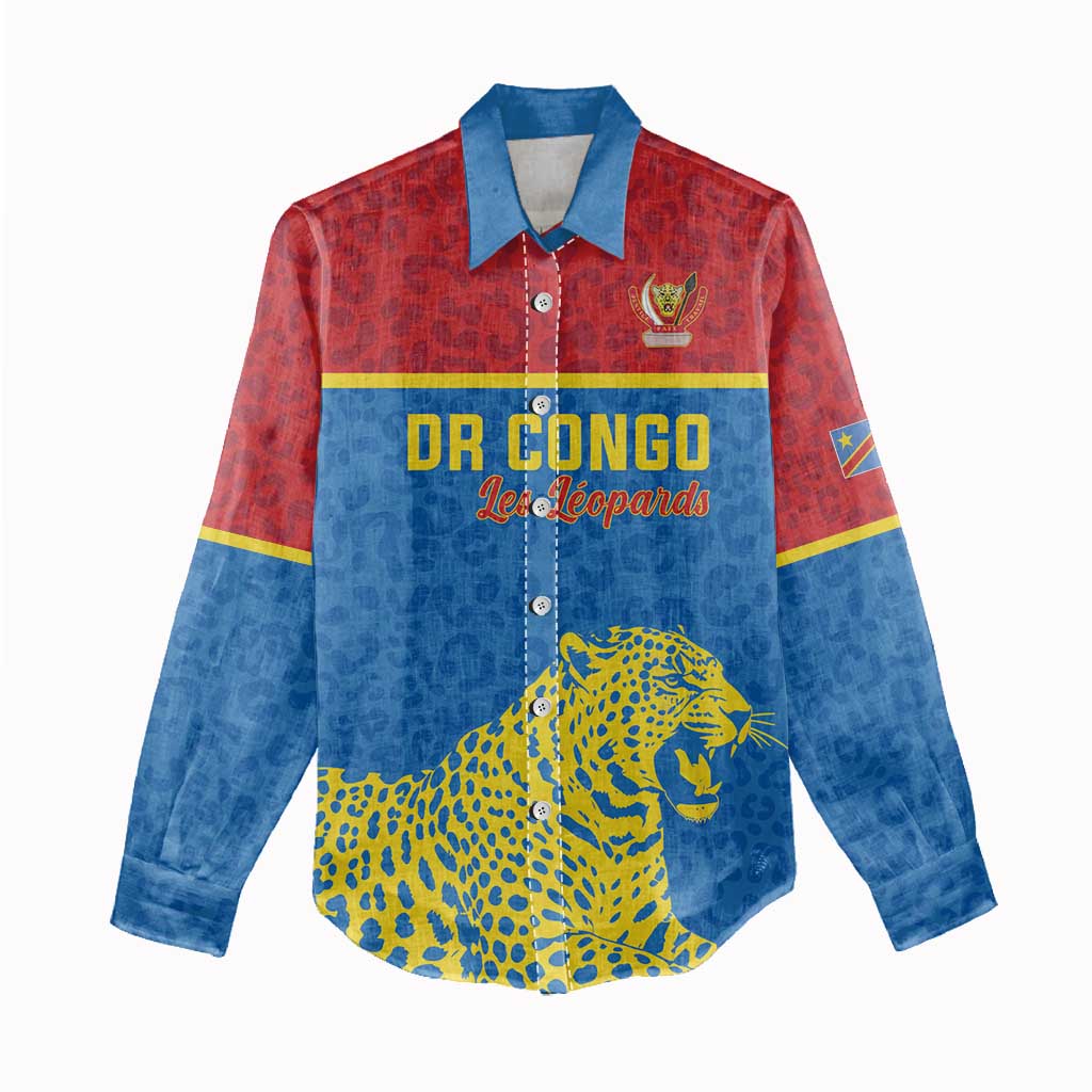 Custom World Football 2026 DR Congo Women Casual Shirt Roar of Les Leopards