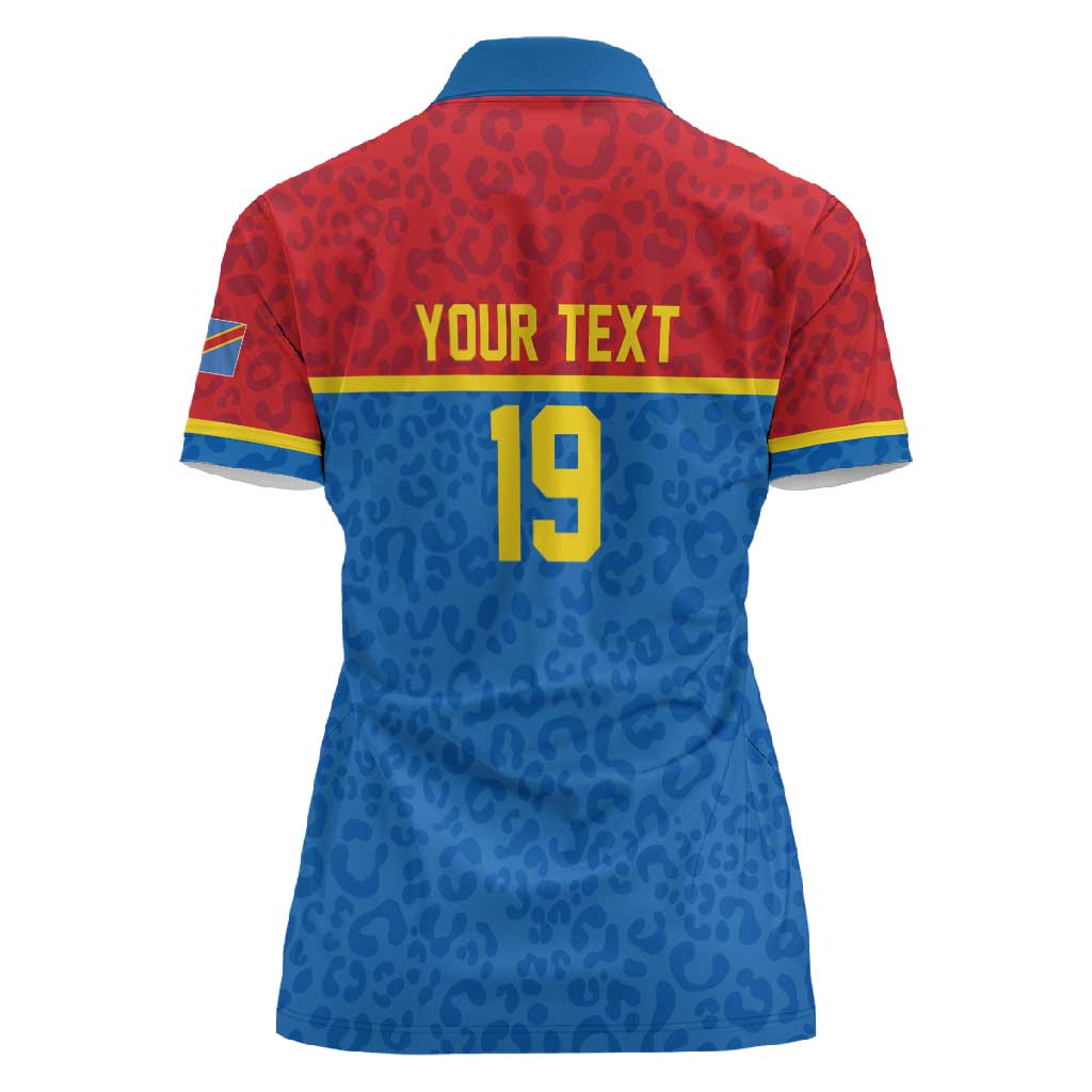 Custom World Football 2026 DR Congo Women Polo Shirt Roar of Les Leopards