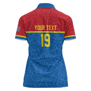 Custom World Football 2026 DR Congo Women Polo Shirt Roar of Les Leopards