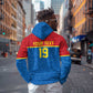 Custom World Football 2026 DR Congo Zip Hoodie Roar of Les Leopards