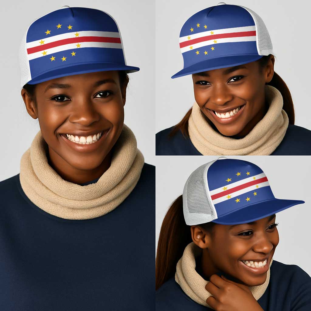 Cape Verde Mesh Trucker Cap National Flag Colors - African Pride