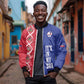 Custom Afro-Haiti Football Bomber Jacket It's In My DNA - African Pride