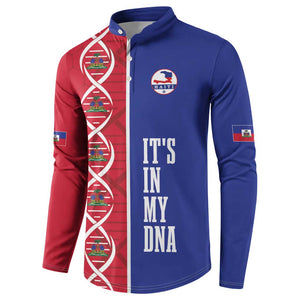 Custom Afro-Haiti Football Button Sweatshirt It's In My DNA