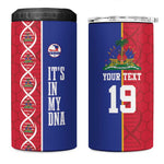 Custom Afro-Haiti Football 4 in 1 Can Cooler Tumbler It's In My DNA - African Pride