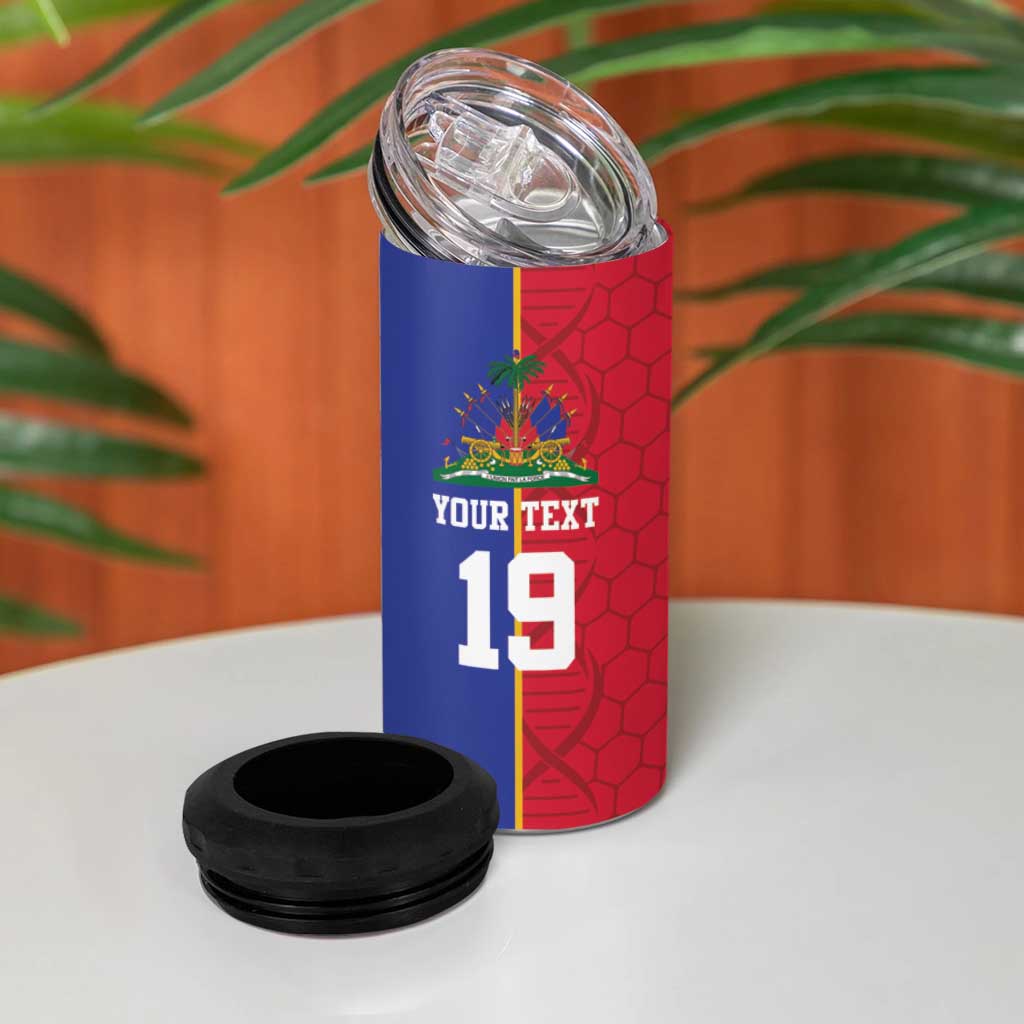 Custom Afro-Haiti Football 4 in 1 Can Cooler Tumbler It's In My DNA - African Pride