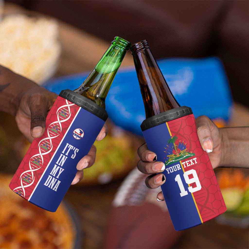 Custom Afro-Haiti Football 4 in 1 Can Cooler Tumbler It's In My DNA - African Pride