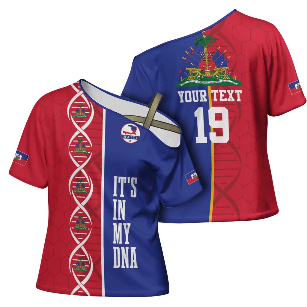 Custom Afro-Haiti Football Cross Shoulder Shirt It's In My DNA - African Pride