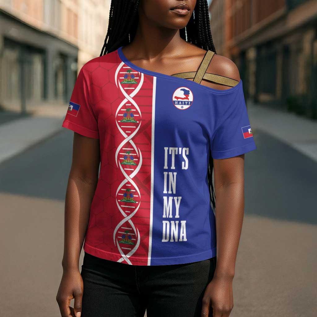 Custom Afro-Haiti Football Cross Shoulder Shirt It's In My DNA - African Pride