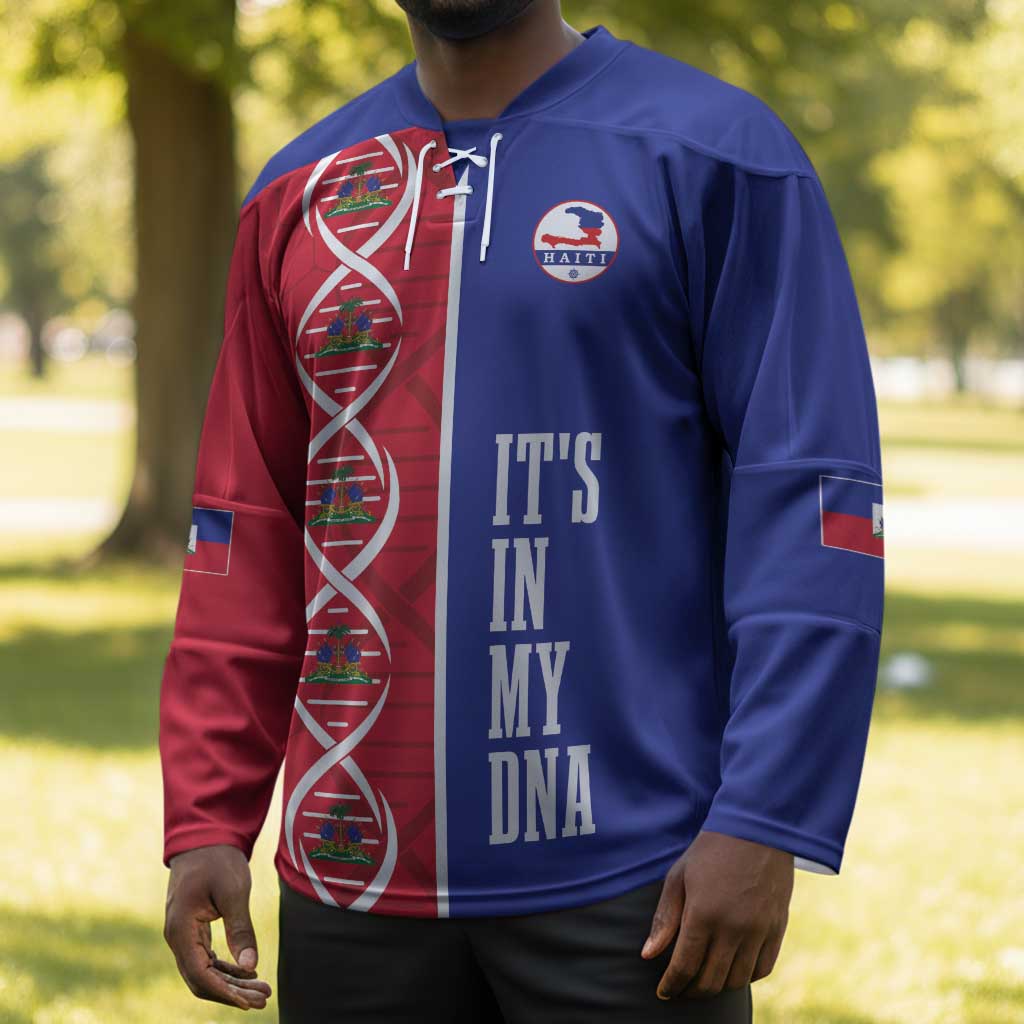 Custom Afro-Haiti Football Hockey Jersey It's In My DNA - African Pride