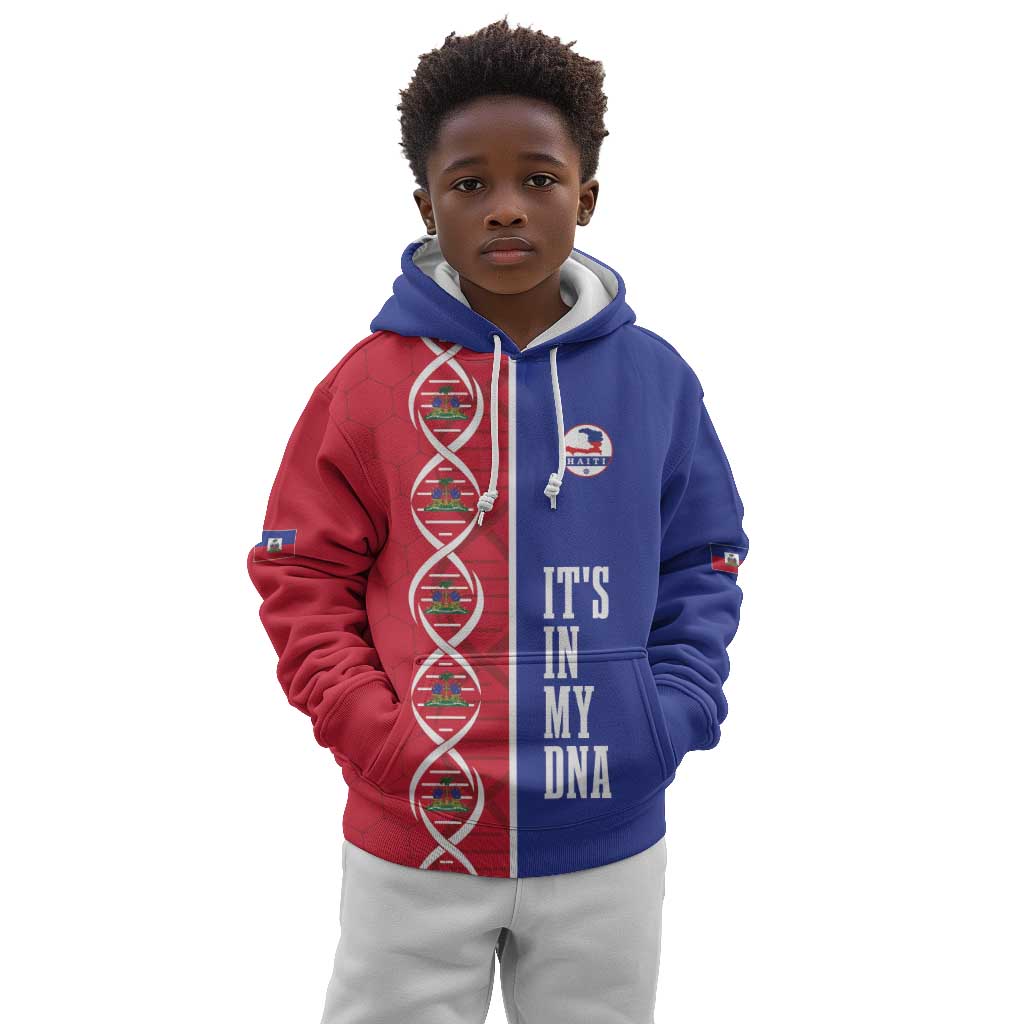 Custom Afro-Haiti Football Kid Hoodie It's In My DNA - African Pride