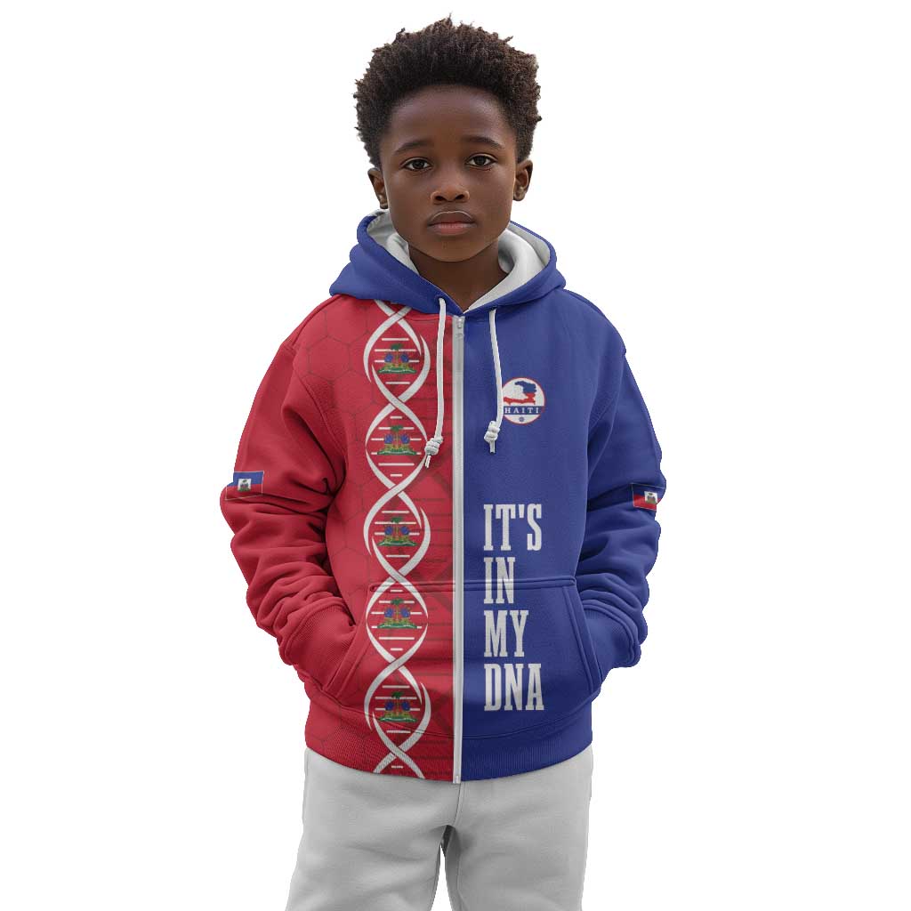 Custom Afro-Haiti Football Kid Hoodie It's In My DNA - African Pride