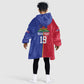 Custom Afro-Haiti Football Kid Wearable Blanket Hoodie It's In My DNA - African Pride