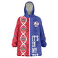 Custom Afro-Haiti Football Kid Wearable Blanket Hoodie It's In My DNA - African Pride