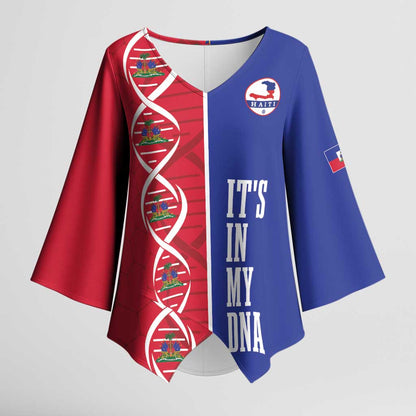 Custom Afro-Haiti Football Kimono Sleeve Blouse It's In My DNA - African Pride