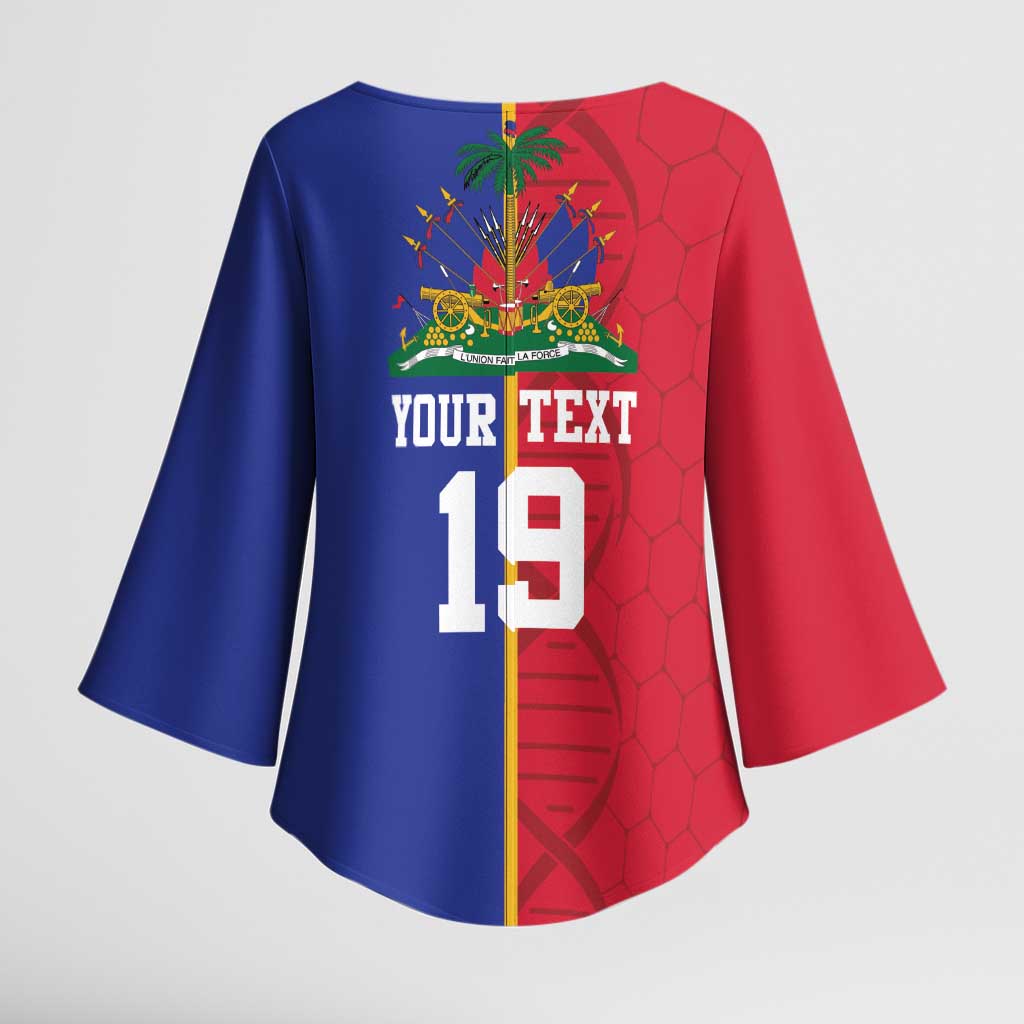 Custom Afro-Haiti Football Kimono Sleeve Blouse It's In My DNA - African Pride