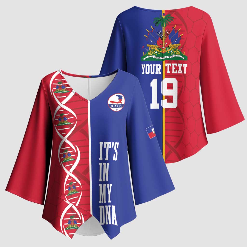 Custom Afro-Haiti Football Kimono Sleeve Blouse It's In My DNA - African Pride