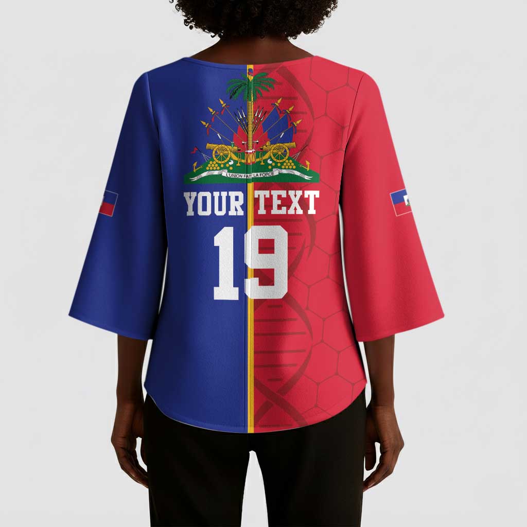 Custom Afro-Haiti Football Kimono Sleeve Blouse It's In My DNA - African Pride