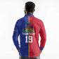 Custom Afro-Haiti Football Long Sleeve Polo Shirt It's In My DNA - African Pride