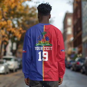 Custom Afro-Haiti Football Long Sleeve Shirt It's In My DNA - African Pride