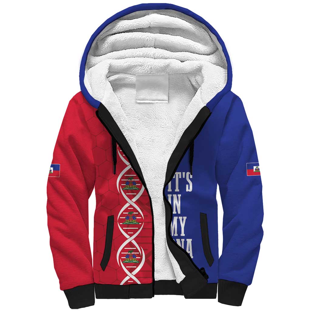 Custom Afro-Haiti Football Sherpa Hoodie It's In My DNA - African Pride