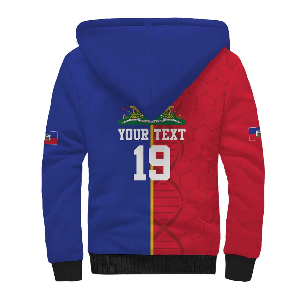 Custom Afro-Haiti Football Sherpa Hoodie It's In My DNA - African Pride