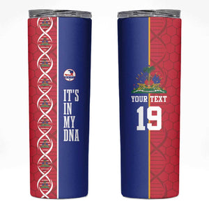 Custom Afro-Haiti Football Skinny Tumbler It's In My DNA - African Pride