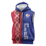 Custom Afro-Haiti Football Sleeveless Zip Hoodie It's In My DNA - African Pride