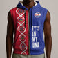 Custom Afro-Haiti Football Sleeveless Zip Hoodie It's In My DNA - African Pride