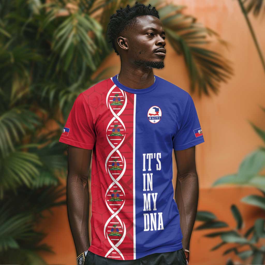 Custom Afro-Haiti Football T shirt It's In My DNA - African Pride