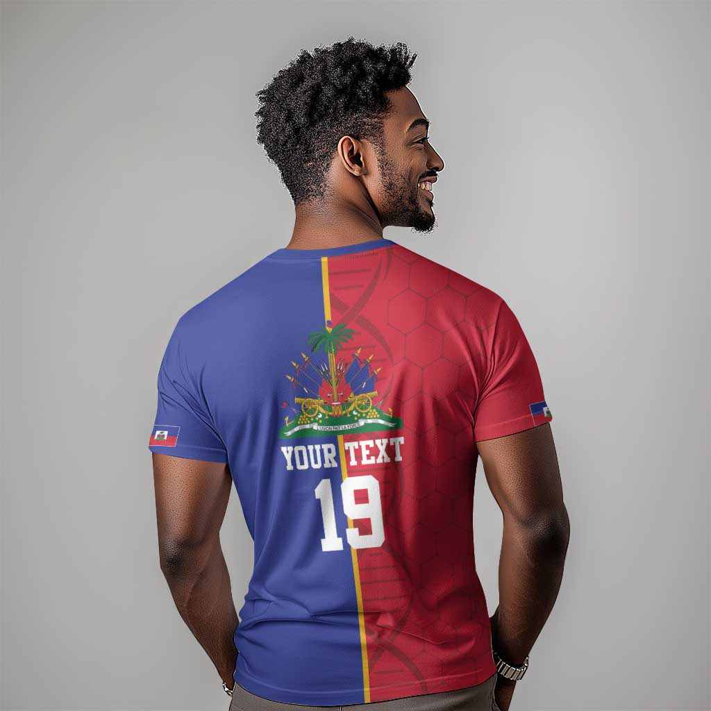 Custom Afro-Haiti Football T shirt It's In My DNA - African Pride