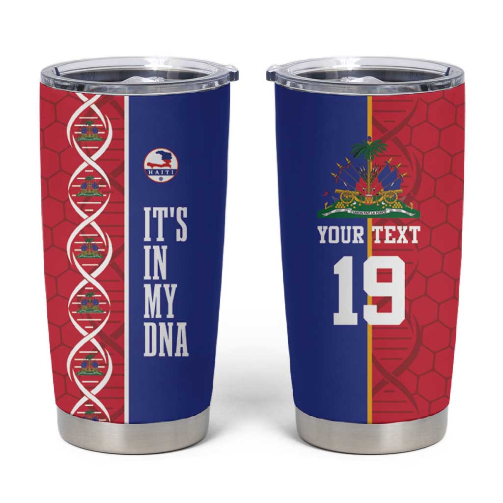 Custom Afro-Haiti Football Tumbler Cup It's In My DNA - African Pride