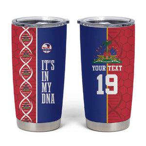 Custom Afro-Haiti Football Tumbler Cup It's In My DNA - African Pride