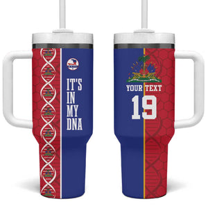 Custom Afro-Haiti Football Tumbler With Handle It's In My DNA - African Pride