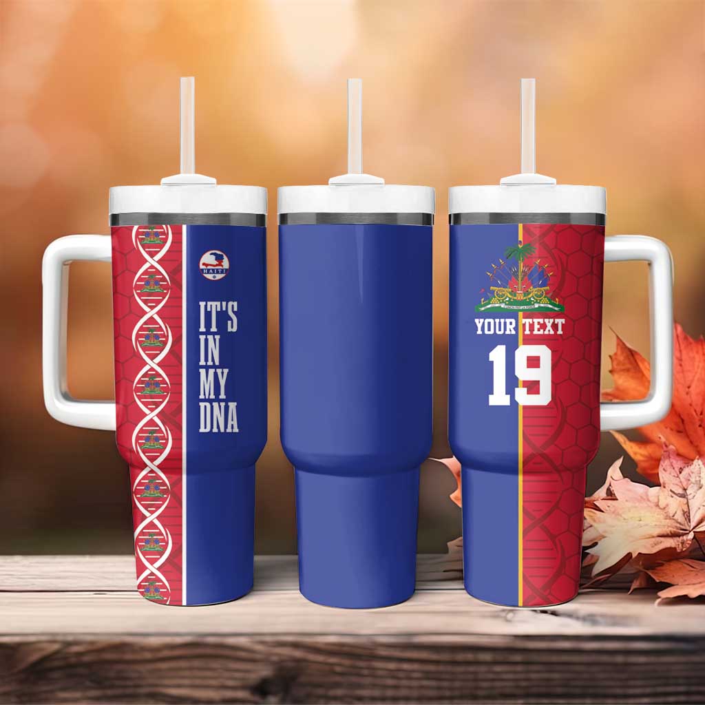 Custom Afro-Haiti Football Tumbler With Handle It's In My DNA - African Pride